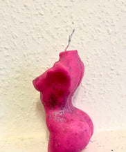 Load image into Gallery viewer, XL Gliese Glittery Pink Gia Female Body Torso Candle, Celestial Collection
