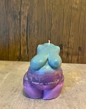 Load image into Gallery viewer, Blue and Pink Ophelia Female Body Torso Candle, Celestial Collection