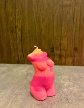 Load image into Gallery viewer, Pink and Orange Milana Pregnant Mama Female Woman Body Torso Candle, Celestial Collection