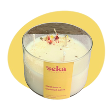 Load image into Gallery viewer, Melt Into A Coconut Oasis- Coconut and Vanilla Candle