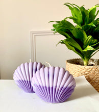 Load image into Gallery viewer, Set of 2 Shell Pillar Candles