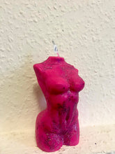 Load image into Gallery viewer, XL Gliese Glittery Pink Gia Female Body Torso Candle, Celestial Collection
