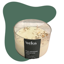Load image into Gallery viewer, Feel Refreshed Relax &amp; Calm - Eucalyptus, Chamomile &amp; Lavender Candle
