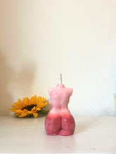 Load image into Gallery viewer, Pink Dahlia  Female Woman Body Torso Candle, Celestial Collection
