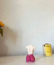 Load image into Gallery viewer, White and Pink Gia Female Woman Body Torso Candle, Celestial Collection
