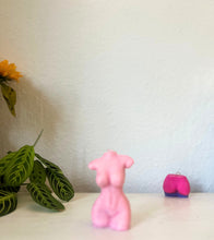 Load image into Gallery viewer, Pink and Gold Gia Female Woman Body Torso Candle, Celestial Collection
