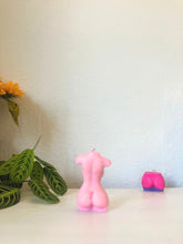 Load image into Gallery viewer, Pink and Gold Gia Female Woman Body Torso Candle, Celestial Collection
