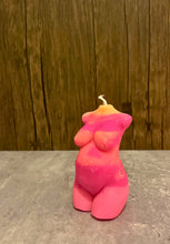 Load image into Gallery viewer, Pink and Orange Milana Pregnant Mama Female Woman Body Torso Candle, Celestial Collection
