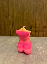 Load image into Gallery viewer, Pink and Orange Milana Pregnant Mama Female Woman Body Torso Candle, Celestial Collection
