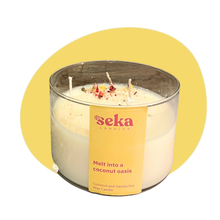 Load image into Gallery viewer, Melt Into A Coconut Oasis- Coconut and Vanilla Candle

