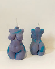 Load image into Gallery viewer, Purple and BluePlus_Size_Female_Torso_Body_Candle
