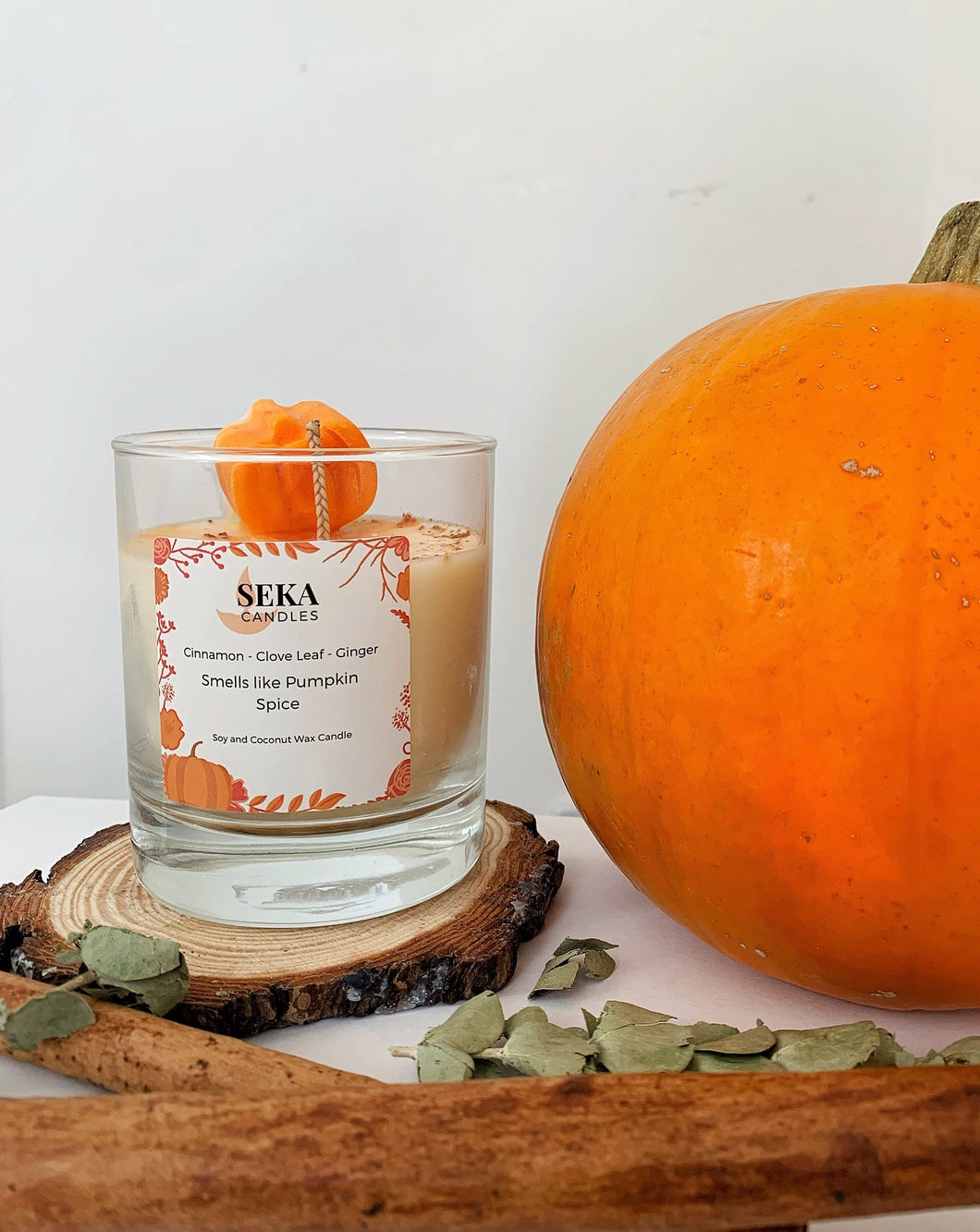 Pumpkin Spice Soy Candle, Christmas and Fall Vegan Soy Wax Candle